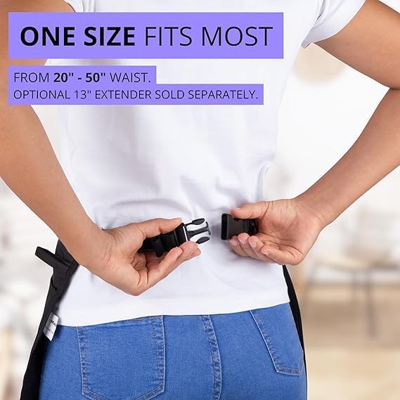 Professional Cleaning Apron with Multiple Pockets, Made for Pro Cleaners, Cleaning Supplies for Housekeepers, Half Apron with Adjustable Belt for Waitress, Waiter, Women, Men