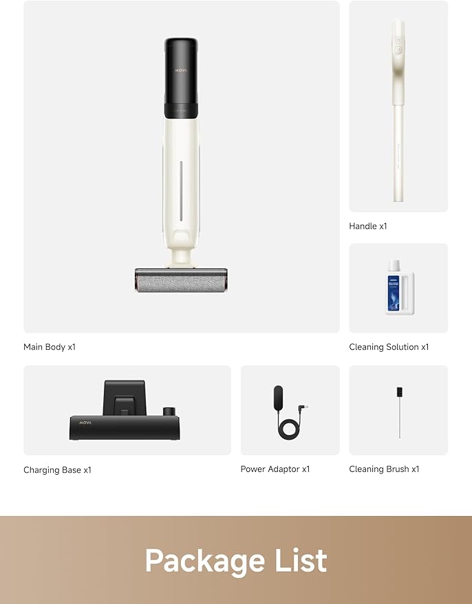 MOVA K30 SE Wet Dry Vacuum Cleaner, 180° Lie-Flat Reach Smart Vacuum Mop, 0 in Dual-Edge Cleaning, one-press self-cleaning, Lightweight, Powerful 18000Pa Suction Floor Cleaner for Hard Floors Pet Hair