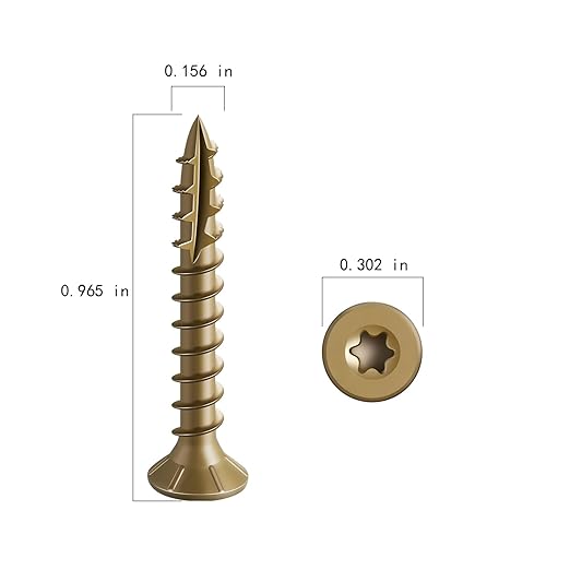 #8 * 1" Deck Screws, (240pcs) 1 lbs.Exterior Wood Screws, Rust Resistant Epoxy Coated, Bronze, T20 Star Bit