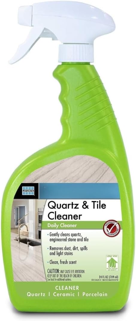 Quartz & Tile Cleaner, Household All Purpose Cleaning Solution for Bathroom, Toilet, Countertop & Kitchen Sink, Multipurpose Liquid Spray Cleaner on Quartz, Ceramic & Porcelain, 24 oz