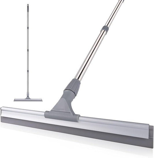 ITTAHO 17.3" Floor Squeegee，Squeegee Broom for Floor with 62" Long Handle, Shower Squeegee for Tile Shower Walls,Garage, Deck, Bathroom, Glass,Window, Concrete Floor