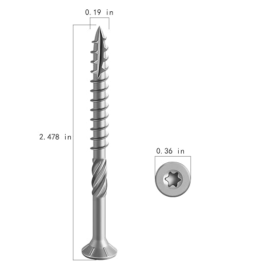#10 * 2-1/2" 304 Stainless Steel Deck Screws, (447pcs) 5 lbs.Exterior Wood Screws, Rust Resistant Epoxy Coated, Bronze, T20 Star Bit