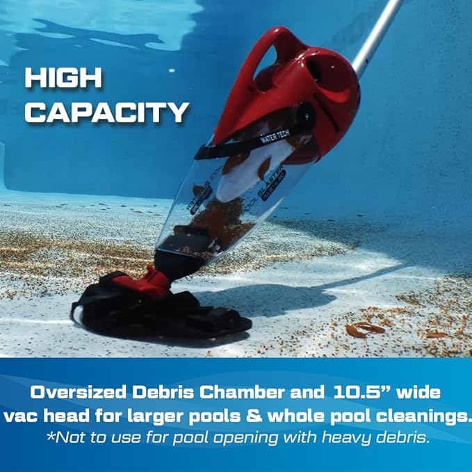 POOL BLASTER Pulse XL 350 Cordless Pool Vacuum, up to 60 Min Runtime, XL Capacity, for Above Ground & Inground Pool, Automatic On/Off Water Sensor, Premium Swimming Pool Cleaner, Handheld Rechargeable