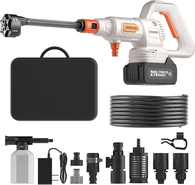 Cordless Pressure Washer Battery Powered; 1200PSI Cordless Power Washer with Brushless Motor, 4.0Ah Battery,6-in-1 Nozzle, 3 Power Level; Handheld Portable Pressure Washer Cordless (5022-1)