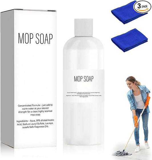Mop Soap with Long Lasting Premium Perfume, 4X Concentrated Floor Cleaner, Multi Surface Solution, Pet Friendly, Brazilian Breeze (1pcs Brazilian Bliss Fragrance)