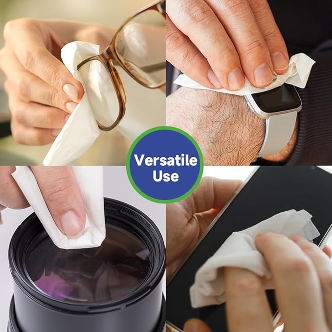 Lens Wipes for Eyeglasses, 100 counts, Ocean Scent, Individually Wrapped, Glasses Wipes, Safe for Eye Glasses,Camera Lens & Electronic Screens