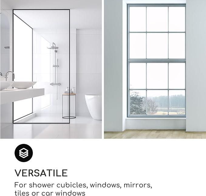 GÜTEWERK Shower Squeegee for Glass Doors, Silicone Window Squeegee, Bathroom and Glass Cleaning - Gray - 9 Inch