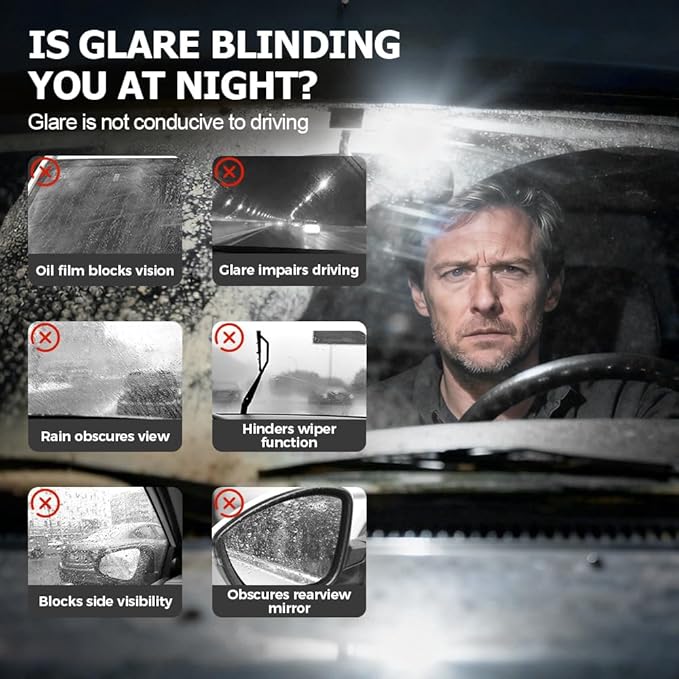 2025 Handheld Glass Oil-Film Remover, New Upgrade Emulsion Cleaner Glass Cleaning Board, Automotive Oil Film Cleaning Brush for Car Windows (2)