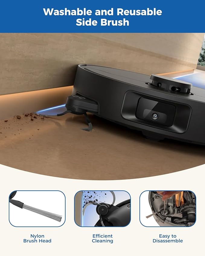 Accessories Parts for Dreame D20 Pro Plus,for Move E30 pro plus Vacuum Cleaner,24 pcs Replacement Parts :2 Main Brush,6 dust Bag,4 HEPA Filters,4 mop Pads,6 Side Brush