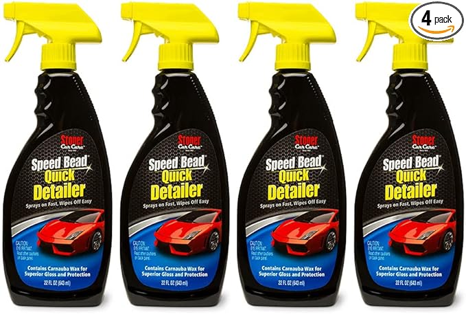 Stoner Car Care 92354-4PK Speed Bead Quick Detailer Spray – Fast Detail Spray for Dust, Smudges and Light Contaminants – Enhances Gloss and Slickness With Carnauba Wax – 22 fl oz (Pack of 4)