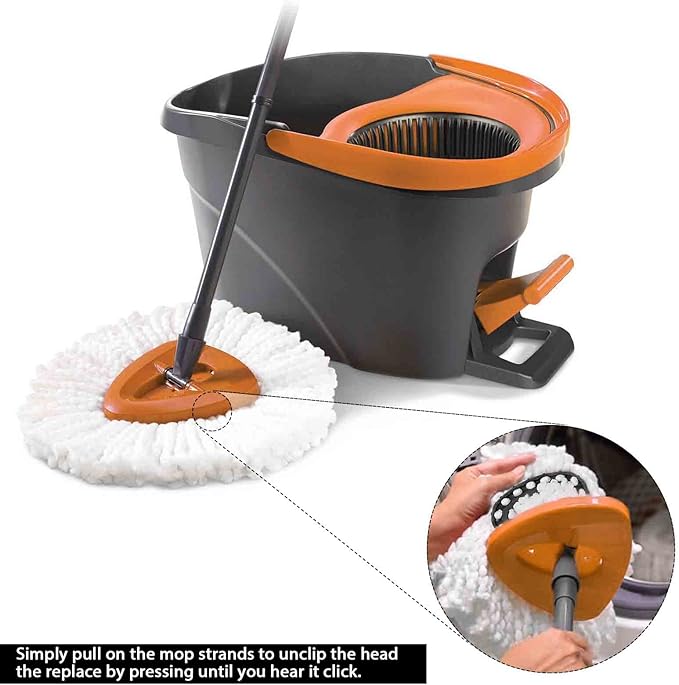 8Pack Spin Mop Replacement Heads,Spinning Mop Replace Head for Floor Cleaning, 100% Microfiber Mop Head Replacement Compatible with Triangle Spin Mop Refill for Easy Wring Mop,White
