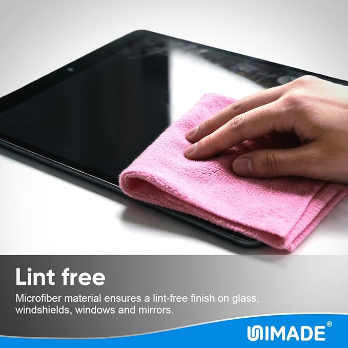 Microfiber Cleaning Cloth, 100 Sheets Microfiber Towels for Cars Commercial Grade Shop Towel Washcloths Lint-Free Bulk Cleaning Rags for Mechanic Restaurant Garage Housekeeping, 11"x 9", Pink
