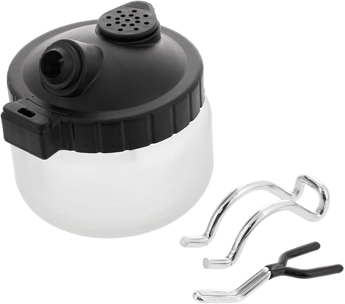 Airbrush Cleaner Kit With Brush Cleaner Solution - Ultimate Airbrush Cleaning Kit, Holder, and Pot for Efficient Cleaning of Airbrushes - Glass Clean Pot Cleaning Jar