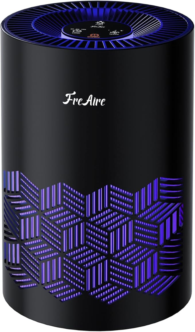 FreAire Air Purifiers for Bedroom, Air Purifiers for Home with Lights, HEPA Air Purifier Removes Dust Smoke Pollen Dander Smell, for Home/Pets/Bedroom