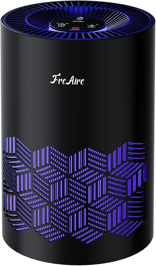 FreAire Air Purifiers for Bedroom, Air Purifiers for Home with Lights, HEPA Air Purifier Removes Dust Smoke Pollen Dander Smell, for Home/Pets/Bedroom