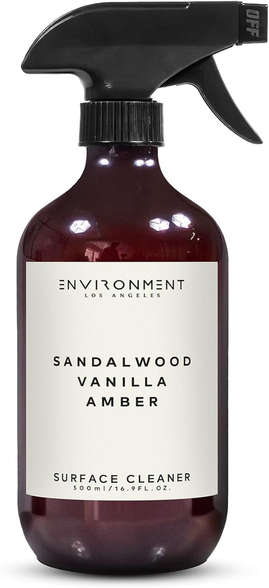 ENVIRONMENT Inspired by 5-Star Hotels HCS Surface Cleaner, 16oz Luxury Surface Cleaner (Sandalwood | Vanilla | Amber) Home Essentials, Scented Cleaning Products, Vegan & Cruelty-Free