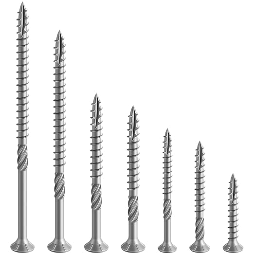 #8 * 1-5/8" 304 Stainless Steel Deck Screws, (3300pcs) 15 lbs.Exterior Wood Screws, Rust Resistant epoxy Coated, Bronze, T20 Star Bit