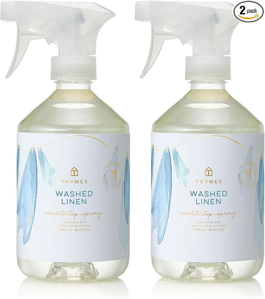 Thymes Countertop Spray - 16.5 Fl Oz - Washed Linen (Pack of 2)