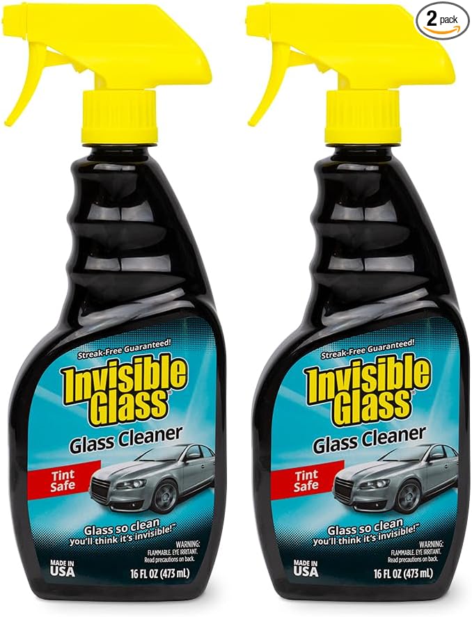 Invisible Glass 92163-2PK Premium Glass Cleaner Spray for Car Windshields and Windows, Automotive and Home Window Cleaner, Streak-Free, Ammonia-Free, Tint-Safe – 16 fl oz (Pack of 2)