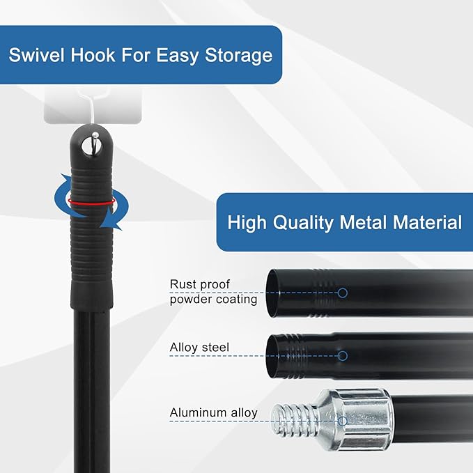 PBHEPJ 18 Inchs Push Broom Outdoor Heavy Duty, Shop Broom with 60" Long Handle for Cleaning Outdoor or Indoor Tile, Garage, Shop, Deck, Concrete, Wood, Stone, Patio Floor