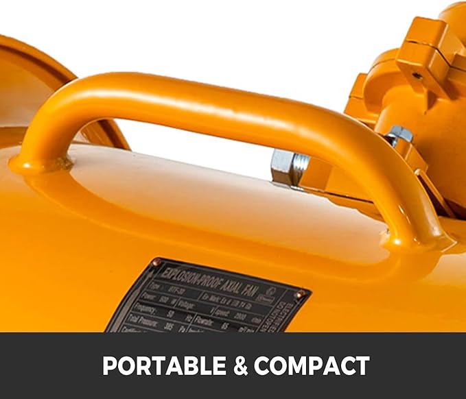 VEVOR Explosion Proof Fan 12 Inch, 550W, Industrial Portable Ventilator Blower/Exhaust with 9.8ft Light Cord -No Plug