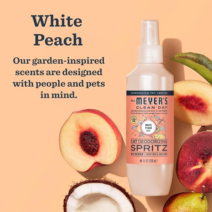 MRS. MEYER'S Clean Day Cat Deodorizing Spray, White Peach Scent, 8oz