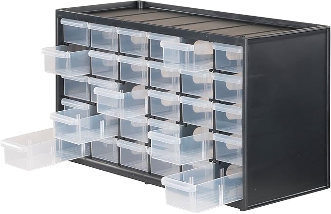 CRAFTSMAN Storage Organizer, 30 Small Drawer Modular Storage System, Easily Stackable (CMST40730), Plastic, Black, White
