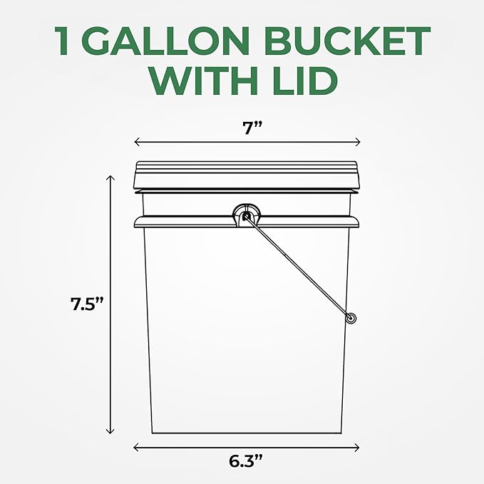 EconoHome 1 Gallon Food Grade Round Plastic Bucket - Food Storage Deli Containers with Lids Ideal for Ice Cream, Soup, and Prep Containers - BPA-Free, Premium HDPE - 1 Pack