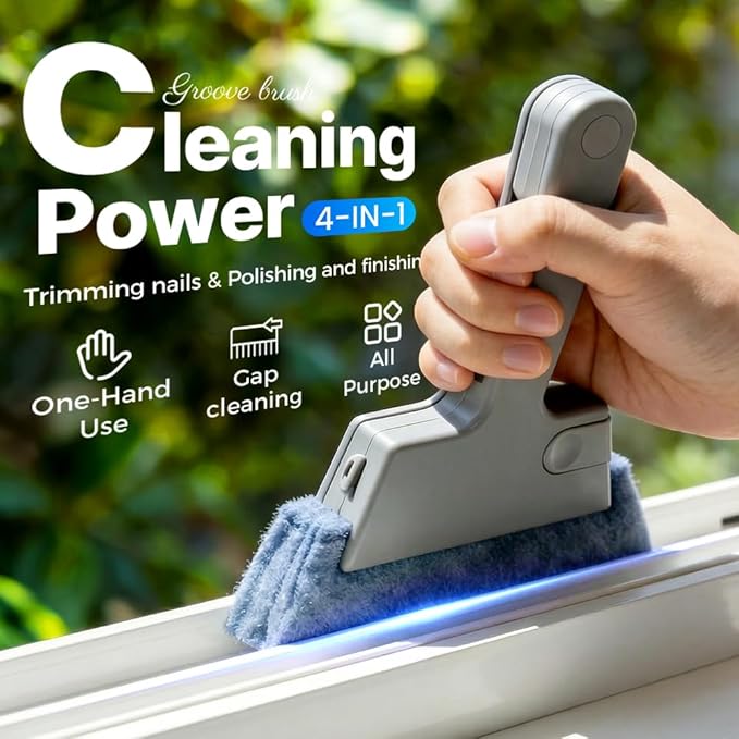 Magic Window Track Cleaner, Window Groove & Track Cleaning Brush Tools Set for Window Lides Gaps Tile Lines Shutter Car Vents (3PCS-Mix)