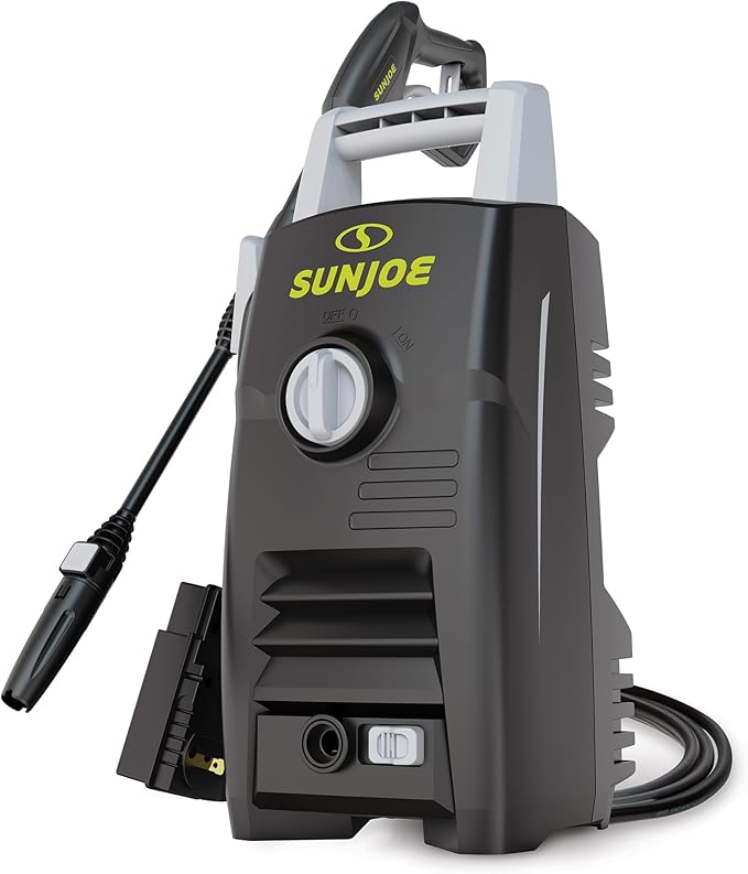 Sun Joe Electric Pressure Washer with Powerful Motor for Cars/Fences/Patios/All Uses, Safety First GFCI Power Cord, Adjustable Spray Wand & Total Stop System, 20-Foot Hose, Black, SPX205E-XT