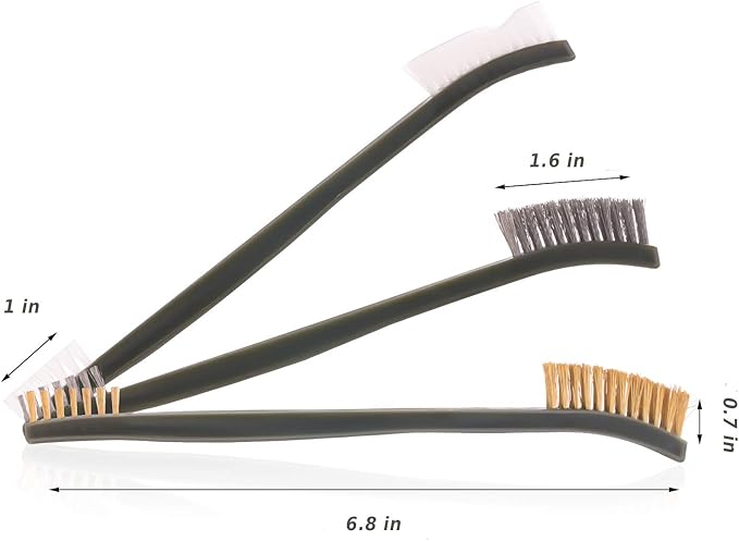 20 Pcs Gun Cleaning Brushes & Picks Kit Set Brass Steel Nylon Double Ended Gun Cleaning Brushes Stainless Steel Pick Set - Brass Steel Nylon Bristle Brushes