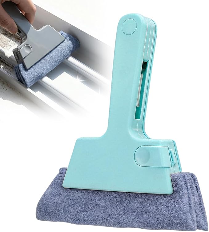 Magic Window Track Cleaner, Window Groove & Track Cleaning Brush Tools Set for Window Lides Gaps Tile Lines Shutter Car Vents (Blue)
