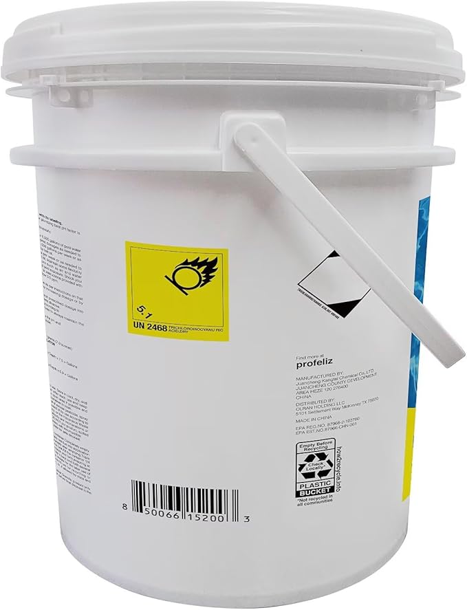 PROFELIZ Chlorine Tablets 3 Inch for Swimming Pools, Kills Bacteria and Stops Algae, Slow Dissolving,Exclusive Protective Packaging,Pool Chlorine Tablets,20lbs