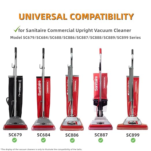 RD Belt 66100 for Sanitaire Commercial Upright Vacuum SC679 SC684 SC688 SC886 SC887 SC888 SC899, Round Belts for Eureka 52100 52100C, Replace Parts 30563B (Pack of 10)