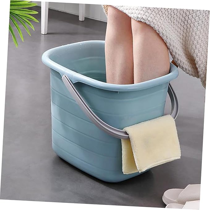 TEHAUX Small Plastic Bucket with Handle 11l Multipurpose Water Container for Home Cleaning Mop Bucket Portable Water Holder for Laundry and Bath Use
