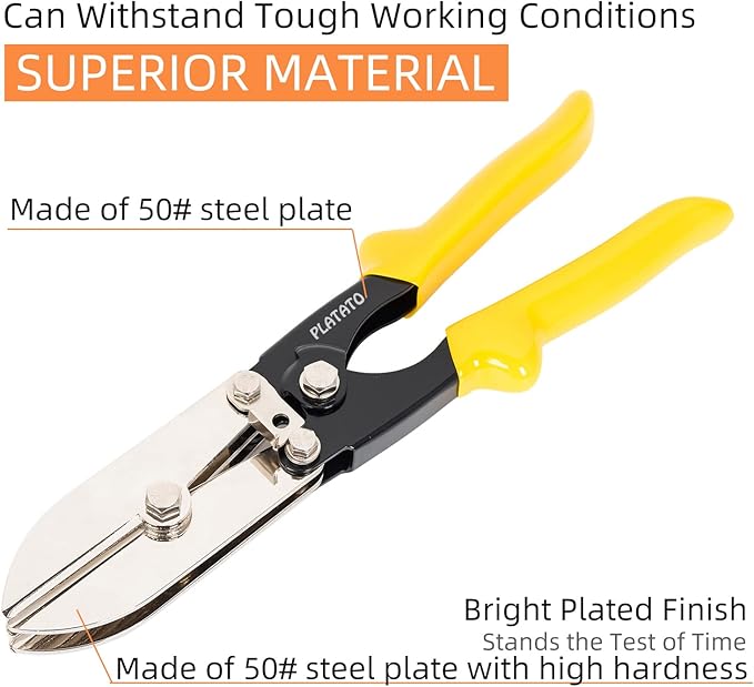 5 Blades Sheet Metal Tools HVAC Tool Duct Crimping Tool Gutter Crimper for 24-28 Gauge Stainless Steel, Crimper for Downspout, Stove Pipe, Ductwork and Venting Work