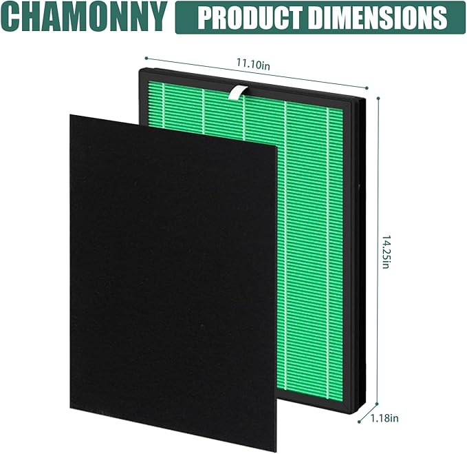 Airmega 150 Filter Replacement, Compatible with Coway Airmega 150 Air Purifier, 2 Green True HEPA and 8 Active Carbon Filter, AP-1019C-FP