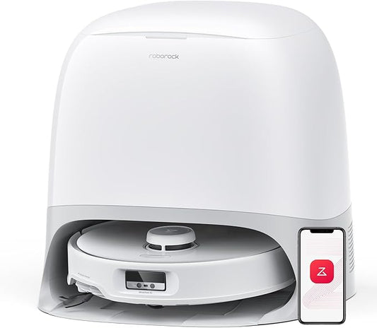 roborock Qrevo Curv Robot Vacuum and Mop, Zero-Tangling, AdaptiLift Chassis, FlexiArm Technology, Al Obstacle Recognition, 17mm Mop Lift, 18,500Pa Suction, Hot Water Mop Washing & Dock Self Cleaning