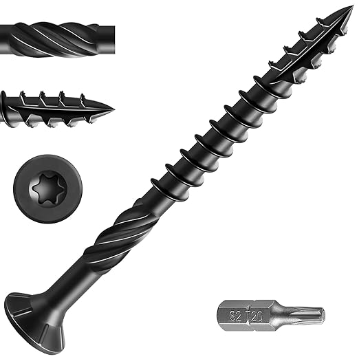 #10 * 2-1/4" Black Deck Screws, (1354pcs) 15 lbs.Exterior Wood Screws, Rust Resistant epoxy Coated, Bronze, T25 Star Bit