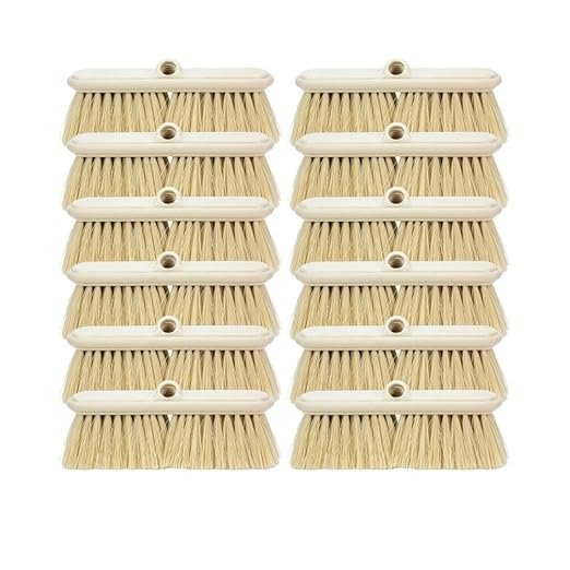 SPARTA 41278EC25 Flo-Thru Plastic Wall Scrub Brush, Equipment Brush With Soft Nylex Bristles For Industrial Kitchens, Hospitals, Commercial Cleaning, 4 Inches, Tan, (Pack of 12)