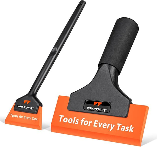 WRAPXPERT Window Tint Tools 2Pack, Small Squeegee 5 inch & Mini Squeegee for Car Window, Rubber Scraper Kit for Front Windows Rear Glass, Auto Car Glass Film Installation