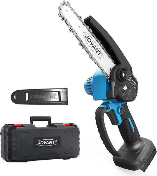 6-Inch Mini Chainsaw Cordless,Lightweight Handheld Electric Pruning Saw for Tree Trimming, Branch Cutting, Wood Cutting, Gardening - Safety Lock, Automatic Oiler, (No battery)