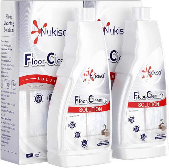 Sweet Orange Scent Floor Cleaning Solution Compatible With Roborock Robot Vacuum And Mop Cleaner， Deep Cleans For Multiple Hard Floors, Suitable With All Robot Vacuums With Mopping (2 Bottle)