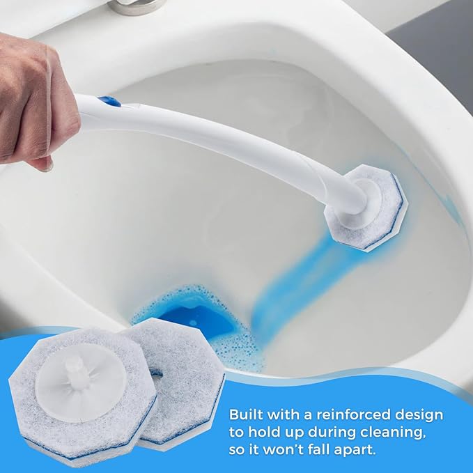 Disposable Toilet Wand Refills Compatible with Most Toilet Cleaning Scrubber, 60 Count Toilet Bowl Cleaner Brush Refill Pads