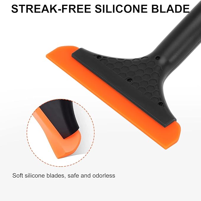 SetSail Shower Squeegee for Glass Doors, Small Squeegee for Shower Glass Door Mini Silicone Squeegee for Window Cleaner Tool Bathroom Squeegees for Car Window Cleaning 2 Pack