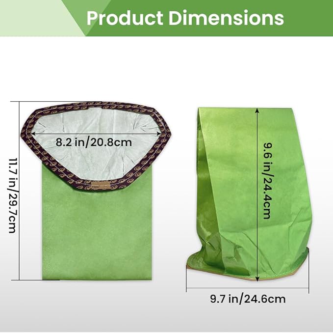 20 Pack 107314 Backpack Vacuum Bags Compatible with ProTeam 6 QT Backpack Vacuum Cleaner，for Super Coach Pro 6, GoFree Flex Pro, ProVac FS 6