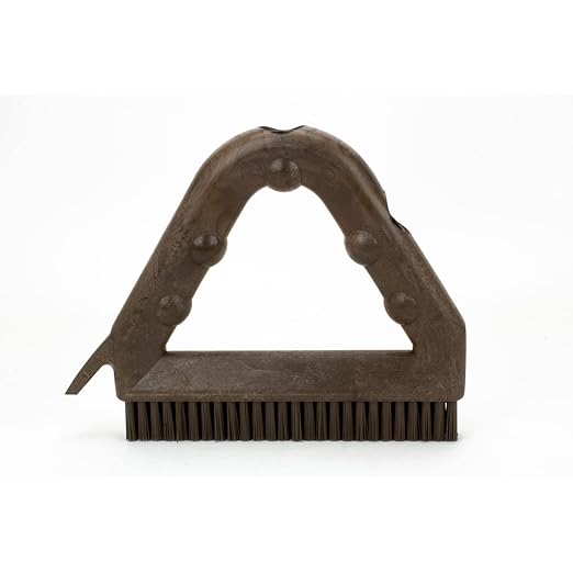 SPARTA Plastic Commercial Grout Brush, Triangle-Shaped Scrub Brush with Scraper and Two Threaded Holes for Attaching Handle (Sold Separately), 9 x 7 x 7 Inches, Brown, (Pack of 4)
