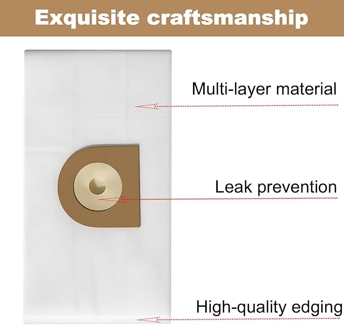 6 Pack Replacement Disposable Vacuum Bags, Non-Woven Fabric Dust Bags Compatible with Nilfisk Euroclean GD930 Vacuums