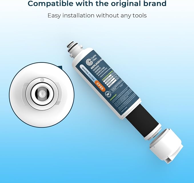 Crystala Filters BORPLFTR50 Replacement for Bosch Ultra Clarity Pro Water Filter, Compatible 12033030, 11032531, 11025825, 12028325, BORPLFTR55, WFC100MF, WFS200MF(2 Pack)