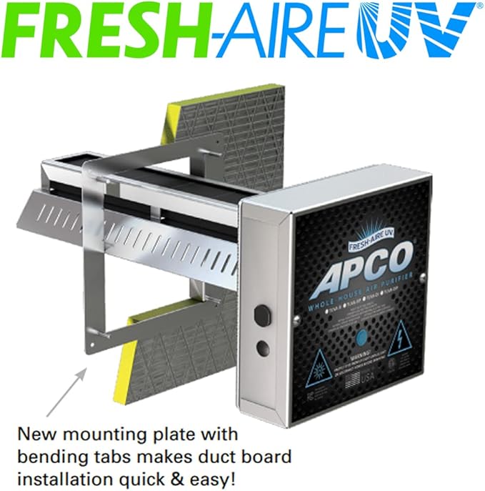 APCO Carbon Cell Matrix HVAC In-Duct UV Light Air Purifier with Pre-wired Plug, 2 Year Lamp